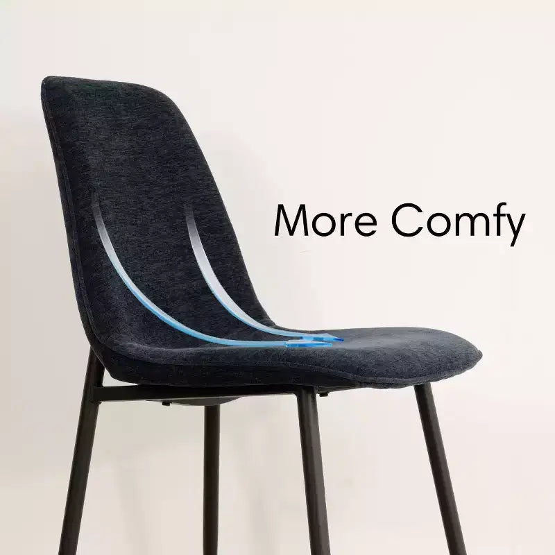 Lot de 4 Chaises de Salle à Manger Rembourrées avec Pieds en Métal Noir, Chaises de Cuisine Modernes en Tissu pour Salle à Manger ou Petits Espaces - Panipeachy