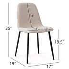 Lot de 4 Chaises de Salle à Manger Rembourrées avec Pieds en Métal Noir, Chaises de Cuisine Modernes en Tissu pour Salle à Manger ou Petits Espaces - Panipeachy