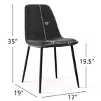 Lot de 4 Chaises de Salle à Manger Rembourrées avec Pieds en Métal Noir, Chaises de Cuisine Modernes en Tissu pour Salle à Manger ou Petits Espaces - Panipeachy