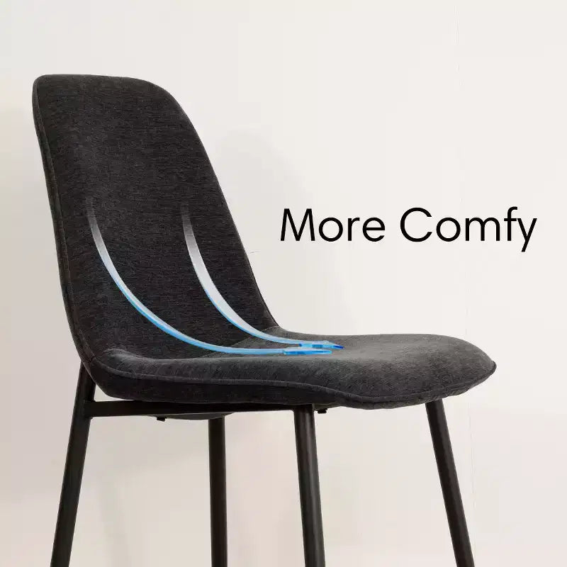 Lot de 4 Chaises de Salle à Manger Rembourrées avec Pieds en Métal Noir, Chaises de Cuisine Modernes en Tissu pour Salle à Manger ou Petits Espaces - Panipeachy