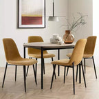 Lot de 4 Chaises de Salle à Manger Rembourrées avec Pieds en Métal Noir, Chaises de Cuisine Modernes en Tissu pour Salle à Manger ou Petits Espaces - Panipeachy
