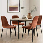 Lot de 4 Chaises de Salle à Manger Rembourrées avec Pieds en Métal Noir, Chaises de Cuisine Modernes en Tissu pour Salle à Manger ou Petits Espaces - Panipeachy