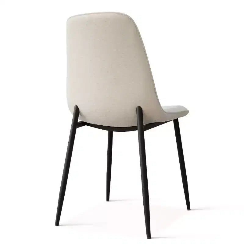 Lot de 4 Chaises de Salle à Manger Rembourrées avec Pieds en Métal Noir, Chaises de Cuisine Modernes en Tissu pour Salle à Manger ou Petits Espaces - Panipeachy