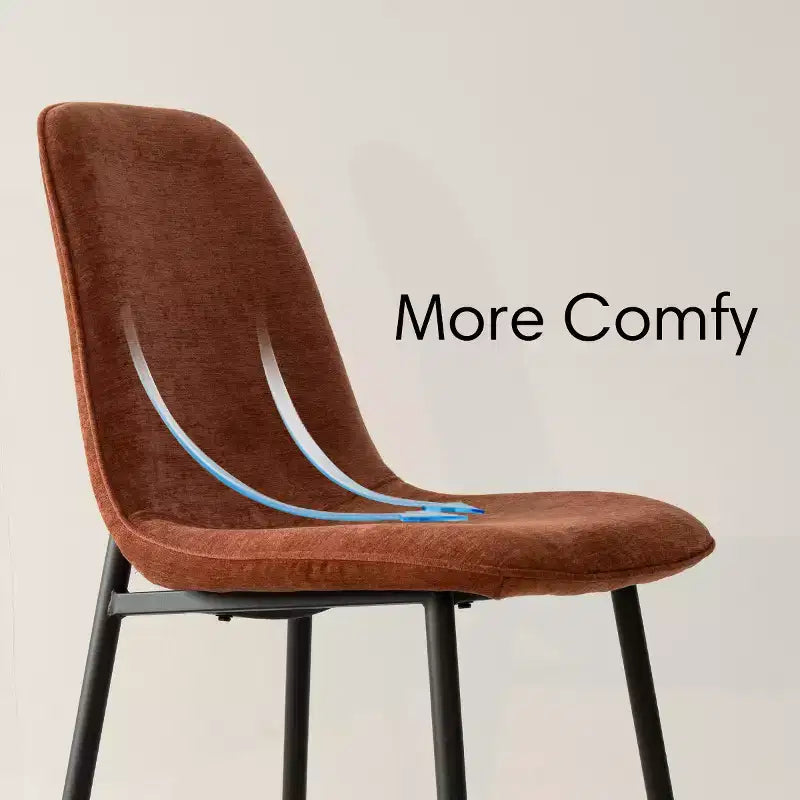 Lot de 4 Chaises de Salle à Manger Rembourrées avec Pieds en Métal Noir, Chaises de Cuisine Modernes en Tissu pour Salle à Manger ou Petits Espaces - Panipeachy