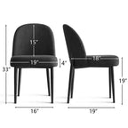 Lot de 8 chaises de salle à manger modernes en lin rembourrées, chaises d'appoint de cuisine sans accoudoirs avec pieds en métal noir pour salle à manger ou cuisine - Panipeachy