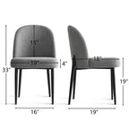 Lot de 8 chaises de salle à manger modernes en lin rembourrées, chaises d'appoint de cuisine sans accoudoirs avec pieds en métal noir pour salle à manger ou cuisine - Panipeachy