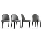 Lot de 8 chaises de salle à manger modernes en lin rembourrées, chaises d'appoint de cuisine sans accoudoirs avec pieds en métal noir pour salle à manger ou cuisine - Panipeachy