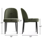 Lot de 8 chaises de salle à manger modernes en lin rembourrées, chaises d'appoint de cuisine sans accoudoirs avec pieds en métal noir pour salle à manger ou cuisine - Panipeachy