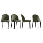 Lot de 8 chaises de salle à manger modernes en lin rembourrées, chaises d'appoint de cuisine sans accoudoirs avec pieds en métal noir pour salle à manger ou cuisine - Panipeachy