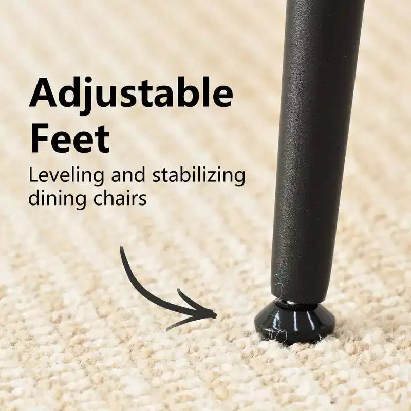 Lot de 8 chaises de salle à manger modernes en lin rembourrées, chaises d'appoint de cuisine sans accoudoirs avec pieds en métal noir pour salle à manger ou cuisine - Panipeachy