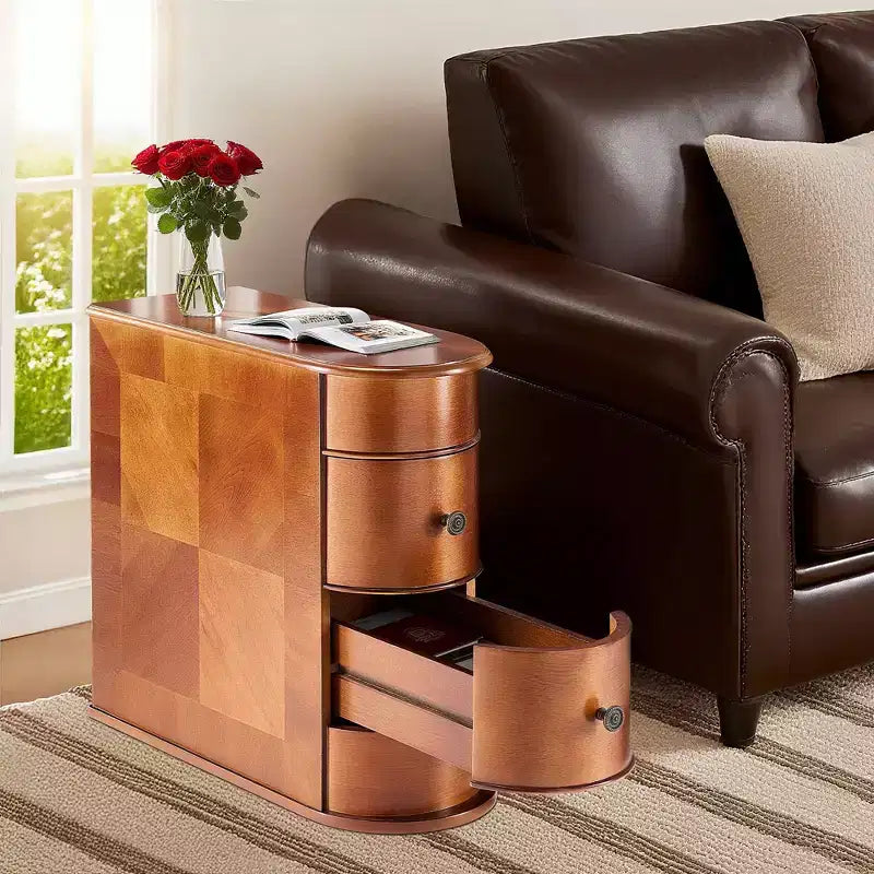 Table d'appoint MAYEERTY avec 2 tiroirs, table de chevet haute vintage, aucun assemblage requis
