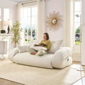 Sofa Bed, 78.7 Multi-Functional Foldable Sofa Couch, Teddy Fabric 4 Pillows and Armrest, Modern Lounge Furniture for Living Room
