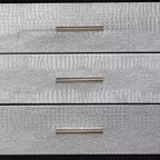 Table de chevet Royal Hampton 48 cm, style glamour, 3 tiroirs, noir, argent, or