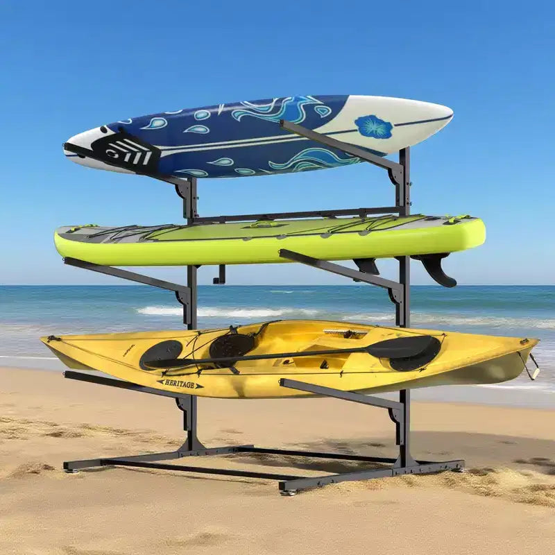 Support de rangement pour kayak, supports de kayak robustes pour garage et rangement extérieur, support de rangement pour planche de surf résistant aux intempéries et robuste, kayaks canoës réglables