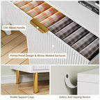 Commode moderne à 5 tiroirs pour chambre à coucher avec double commode en bois et organiseur de rangement, poignée dorée et grand tiroir, pour salon, couloir