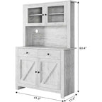 Meuble de rangement autoportant avec support pour micro-ondes, tiroirs, portes et étagères réglables, buffet de rangement pour la cuisine, la salle à manger, gris