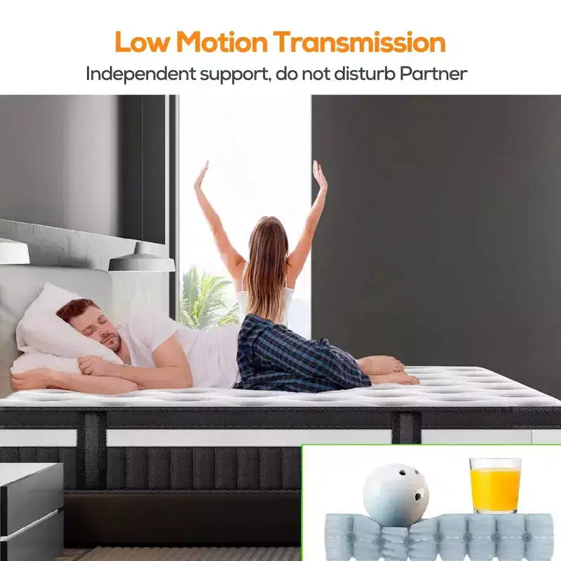 Matelas King Size, matelas King en mousse à mémoire de forme de 14 pouces en gel pour des nuits fraîches et un soulagement de la pression, sensation moelleuse moyenne avec isolation des mouvements