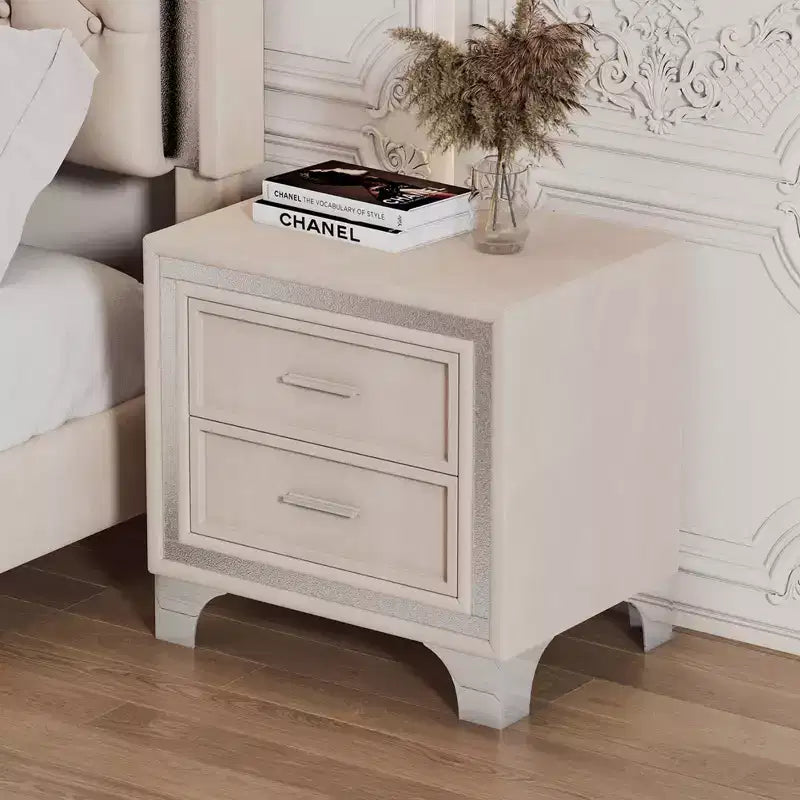 Night Stand, Nightstand with Drawer, with Open Storage, 2-Tier Modern End Table, Bedside Table for Small Space, Living Room, Bedroom