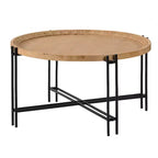 Table basse ronde GDFStudio Lavonia en bois de sapin et fer