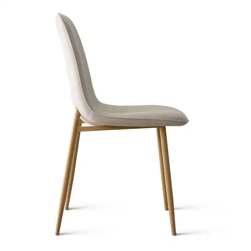 Lot de 6 chaises de salle à manger modernes rembourrées, chaises de cuisine en tissu avec pieds en métal imitation bois pour salle à manger ou coin petit-déjeuner - Panipeachy