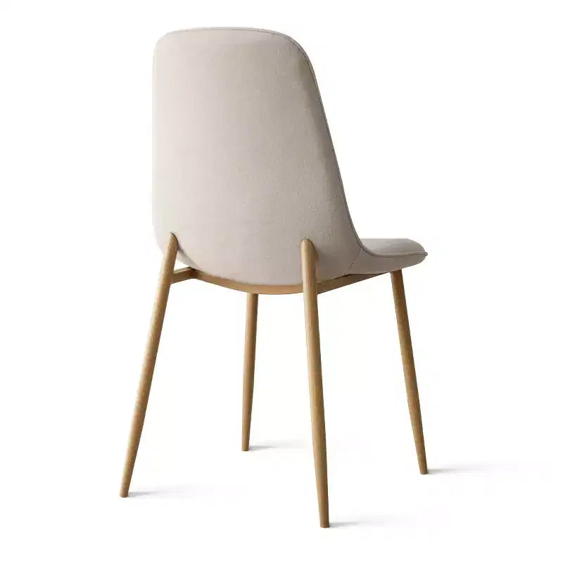 Lot de 6 chaises de salle à manger modernes rembourrées, chaises de cuisine en tissu avec pieds en métal imitation bois pour salle à manger ou coin petit-déjeuner - Panipeachy