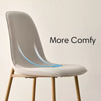 Lot de 6 chaises de salle à manger modernes rembourrées, chaises de cuisine en tissu avec pieds en métal imitation bois pour salle à manger ou coin petit-déjeuner - Panipeachy