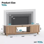 Meuble TV Bestier 178 cm pour téléviseurs jusqu'à 75'', Console TV moderne avec 2 armoires et une étagère centrale ouverte, 2 consoles multimédia avec passe-câbles