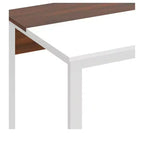 Bureau en L de 180 cm avec tiroirs, bureau de direction avec classeur, bureau d'angle avec étagère pour bureau à domicile, blanc et noyer