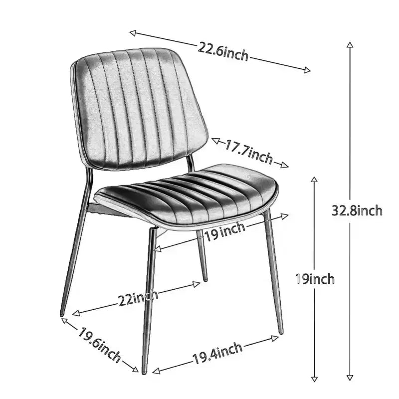 Chaise de salle à manger capitonnée Mid-Century Modern avec dossier incurvé et pieds en métal, sièges de cuisine et de salle à manger - Panipeachy