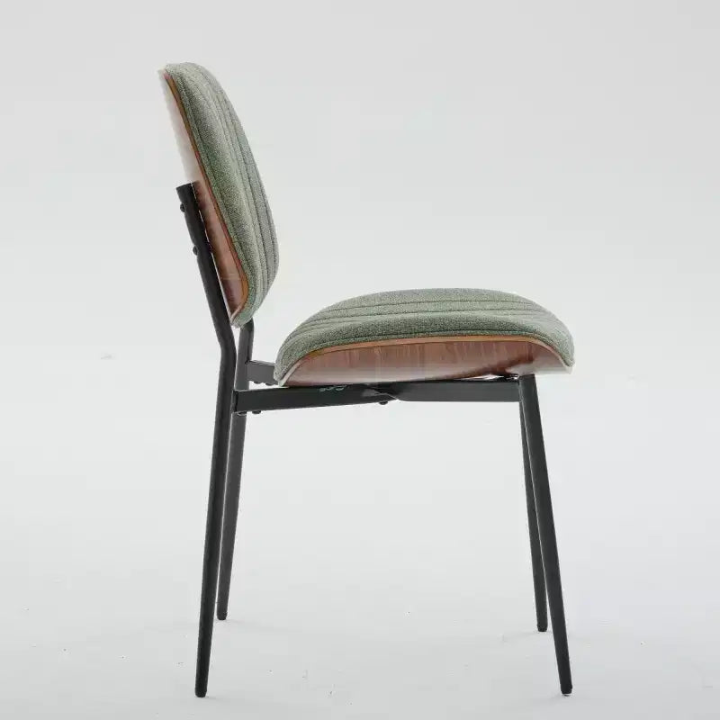 Chaise de salle à manger capitonnée Mid-Century Modern avec dossier incurvé et pieds en métal, sièges de cuisine et de salle à manger - Panipeachy