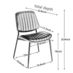 Chaise de salle à manger capitonnée Mid-Century Modern avec dossier incurvé et pieds en métal, sièges de cuisine et de salle à manger - Panipeachy