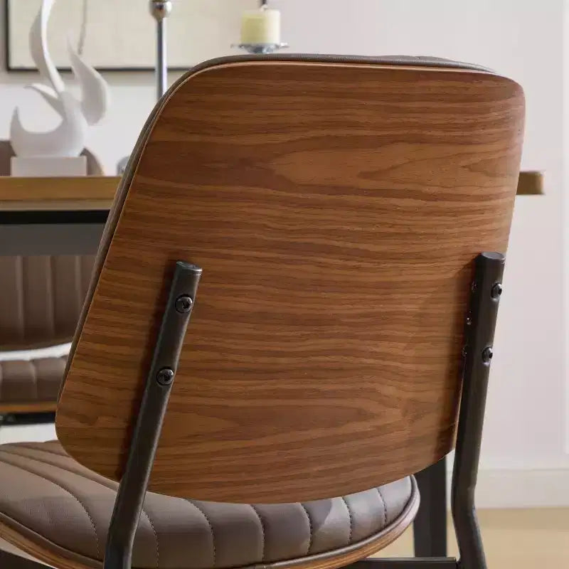 Chaise de salle à manger capitonnée Mid-Century Modern avec dossier incurvé et pieds en métal, sièges de cuisine et de salle à manger - Panipeachy