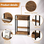 Table d'appoint étroite COZONY avec étagère de rangement à 3 niveaux et porte-revues, table de chevet mince pour petits espaces, table de nuit étroite et moderne pour salon