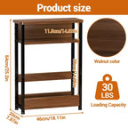 Table d'appoint étroite COZONY avec étagère de rangement à 3 niveaux et porte-revues, table de chevet mince pour petits espaces, table de nuit étroite et moderne pour salon