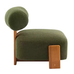 Fauteuil d'appoint moderne sans accoudoirs Okak Boucle avec dossier roulé, fauteuil de lecture en bois massif pour salon, chambre à coucher