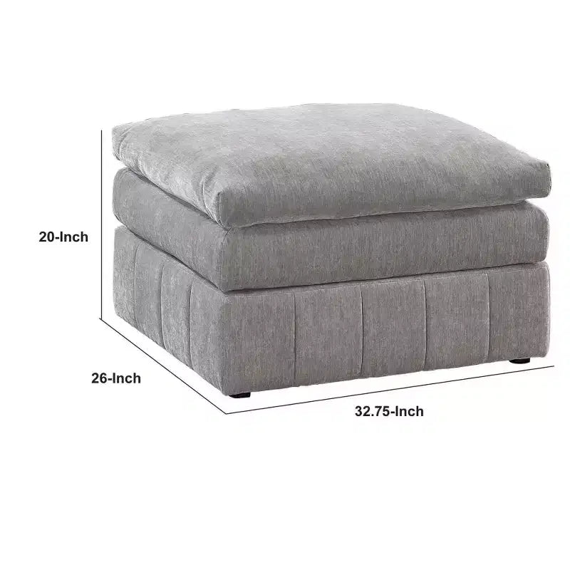 Repose-pieds modulaire Royal Hampton de 33 pouces, siège rembourré moelleux à trois couches, gris