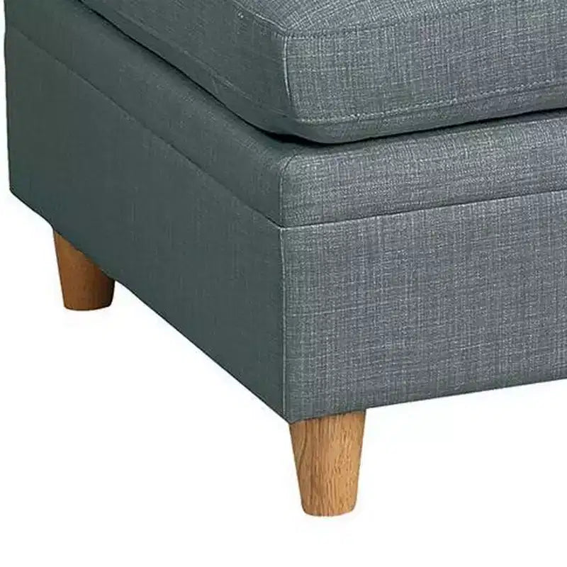 Pouf Royal Hampton de 37 po, assise carrée rembourrée, tissu Dorris gris acier lisse
