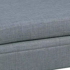 Pouf Royal Hampton de 37 po, assise carrée rembourrée, tissu Dorris gris acier lisse
