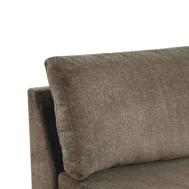 Fauteuil sans accoudoirs Royal Hampton en tissu avec coussins de dossier amovibles, marron