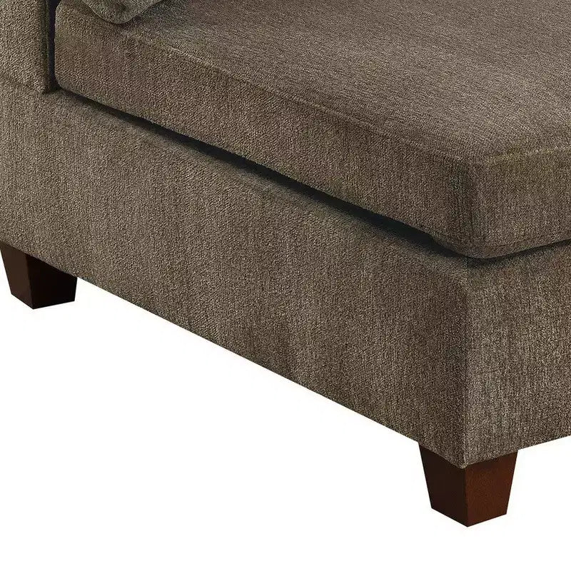 Fauteuil sans accoudoirs Royal Hampton en tissu avec coussins de dossier amovibles, marron