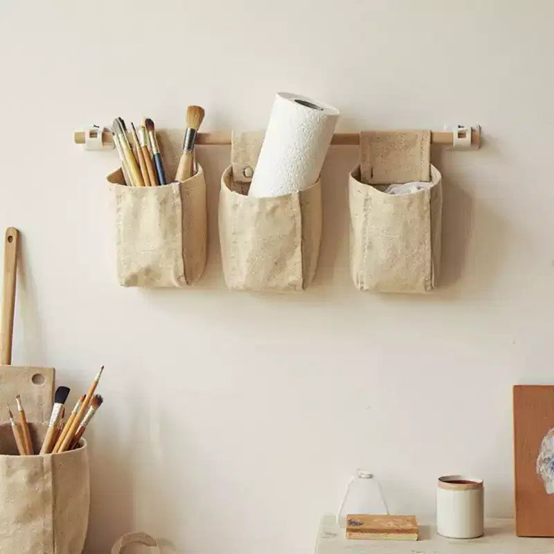 Panier mural de rangement Alilang avec poche frontale et toile renforcée