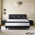 Matelas hybride Whisen 12 places avec mousse à mémoire de forme 7 zones, ressorts ensachés individuels, housse tricotée