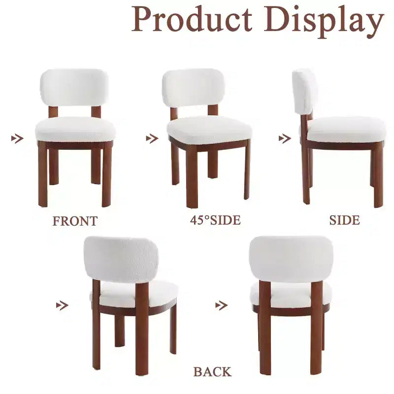 Lot de 2 chaises de salle à manger modernes en bois avec assises rembourrées douces, chaises d'appoint élégantes sans accoudoirs pour cuisine ou salle à manger-Panipeachy