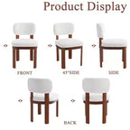 Lot de 2 chaises de salle à manger modernes en bois avec assises rembourrées douces, chaises d'appoint élégantes sans accoudoirs pour cuisine ou salle à manger-Panipeachy