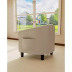 Fauteuils d'appoint en similicuir, fauteuils club baril avec assise moelleuse pour salon, chambre, salle de lecture, salle d'attente