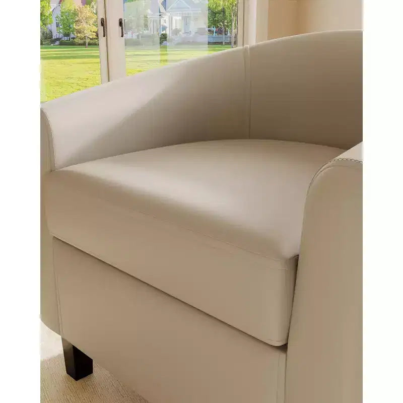 Fauteuils d'appoint en similicuir, fauteuils club baril avec assise moelleuse pour salon, chambre, salle de lecture, salle d'attente