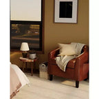 Fauteuils d'appoint en similicuir, fauteuils club baril avec assise moelleuse pour salon, chambre, salle de lecture, salle d'attente