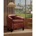 Fauteuils d'appoint en similicuir, fauteuils club baril avec assise moelleuse pour salon, chambre, salle de lecture, salle d'attente