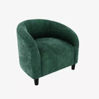 Fauteuil d'appoint en velours, fauteuil club confortable avec accoudoirs, fauteuil crapaud rembourré et moelleux pour salon, chambre, bureau, salle d'attente