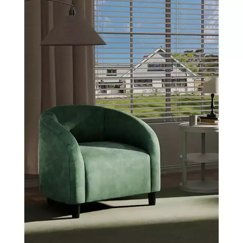Fauteuil d'appoint en velours, fauteuil club confortable avec accoudoirs, fauteuil crapaud rembourré et moelleux pour salon, chambre, bureau, salle d'attente